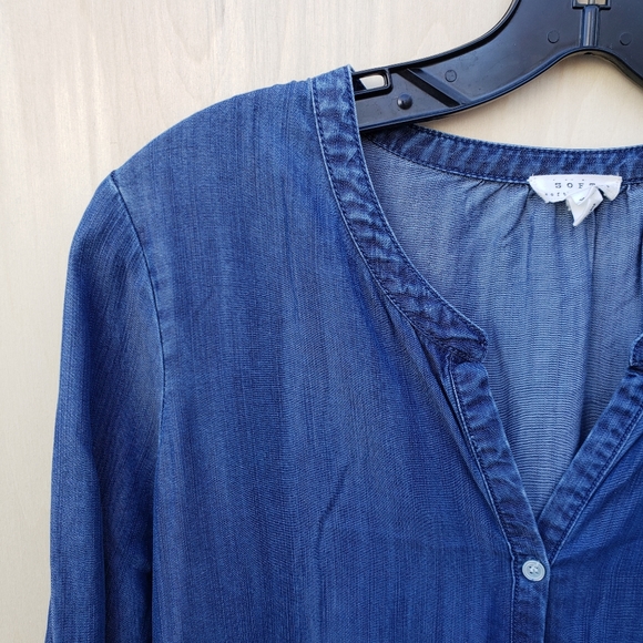 Soft Joie Long Sleeve Eugine Chambray Shirt Dress - XS - Picture 5 of 11